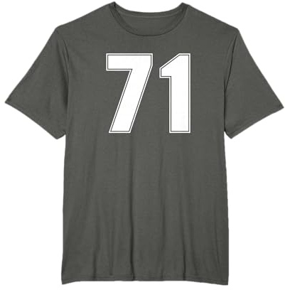 Nummer 71 Siebzig One Year Old Age Sport Team Trikot 71 T-Shirt
