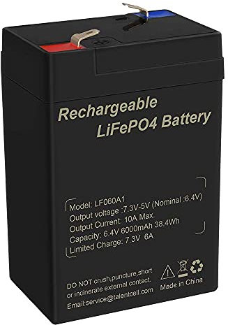 AFTERTECH 6v 6Ah LIFEPO4 PACCO BATTERIA RICARICABILE LITIO FERRO FOSFATO PILA 2000+ CICLI PROFONDI 12,8v 38wh H1B4