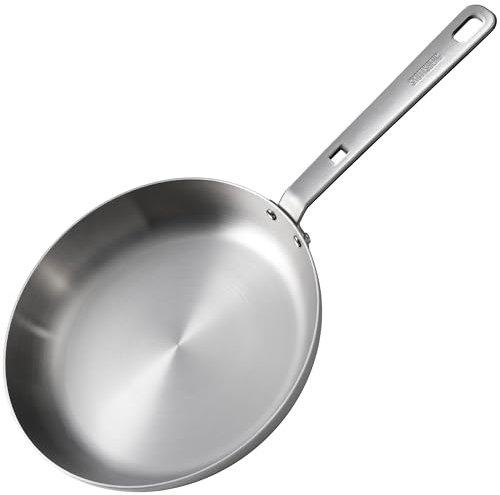SKOTTSBERG Edelstahl Bratpfanne - Ø 28 cm – Unbeschichtet & PFAS‑frei, spülmaschinenfest,- für Induktion, Gas, Ceran & Backofen