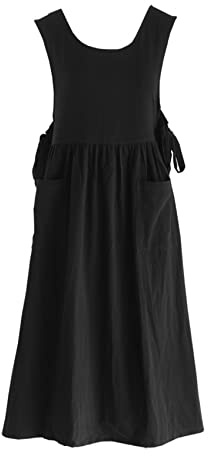 MeYuxg Premium Plus Size Schürze Verstellbare Taille Latzschürze, Weiche Baumwollmischung Schürze mit Taschen, Ideal für Küche,Garten,Backen,Entspannen,auch als Geschenk für Ihre Mutter oder Frau