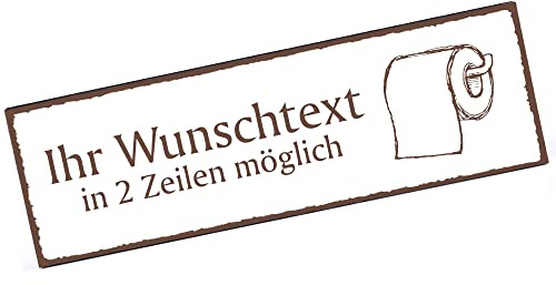 Türschild Klopapier Namensschild personalisiert mit Gravur- 150mm x 50mm - selbstklebend