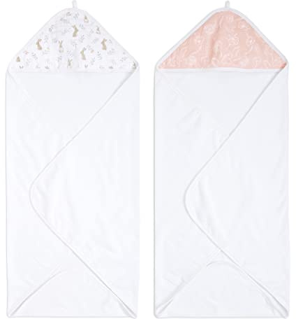 Aden + Anais™ Essentials Kapuzenhandtuch Blushing Bunnies in 2er-Packung