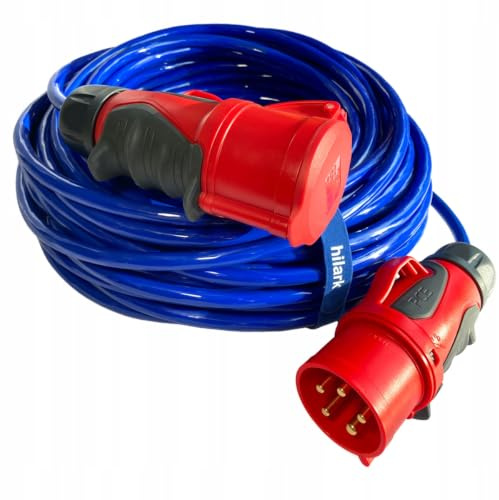 Hilark Cable Tech CEE Starkstrom-Verlängerungskabel Grip H07BQ-F 5x2,5 16A PUR 10m