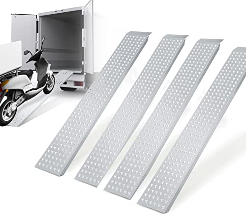 Tubiaz 4X Rampe di Carico, Rampa di Accesso, Rampe per auto Dimensioni 160 x 23,5X 4cm, Antiscivolo Rampa per Rimorchio,per Garage, Marciapiede, Camion, Scooter, Bici, Moto