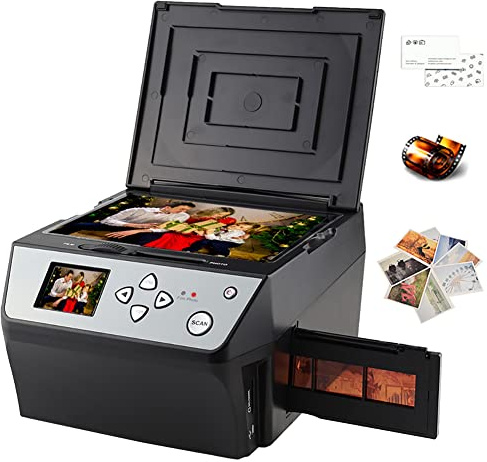 22 MP högupplöst film och diabildskanner negativ Konvertera färg & svartvitt, 135 film/35 mm, 110 filmnegativ diabilder/foto/dokument/visitkort till JPG, stöder USB-utgång