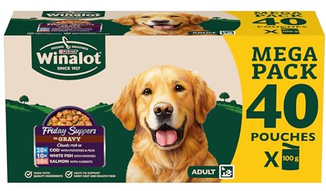 WINALOT Friday Suppers Mixed Variety Fish in Gravy Wet Dog Food 40x100g