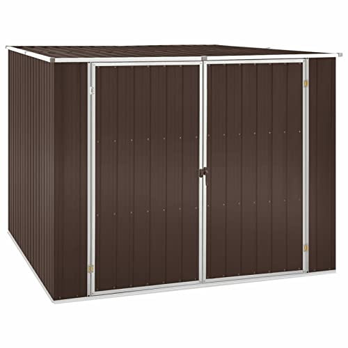 Homgoday Gartenhaus Gartengeräte Häuschen Gartengeräte Gartengeräte Gartenhäuser Geräteschuppen Werkzeughalter Braun 195x198x159 cm aus verzinktem Stahl Dekor Möbel