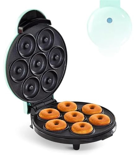 GXLDIANPU Donut Maker, 7-holee Electric Doughnut Maker, Double-Sided Heating, Non-Stick Coating, Replaceable Bakeware, For Home Breakfast