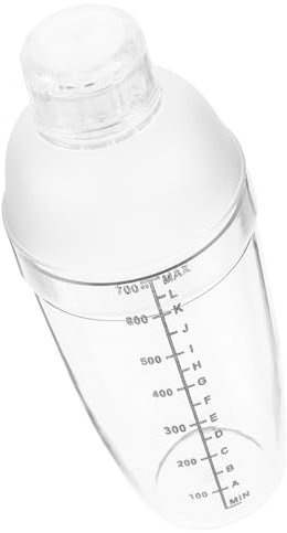 OKUMEYR Shaker à Cocktail 700 Ml Avec Graduation Transparent En Résine Pc Résistant Tasse à Mélanger Antidébordement Usage Bar Et Maison