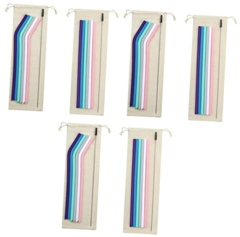 TOPBATHY 6 Juegos pajita de silicona pajita reutilizable palhinhas reutilizaveis para café portátil vasos de popotes reutilizables para bebidas s portátiles