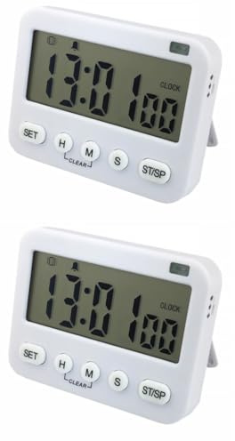 PRETYZOOM Temporizador De Alarma con Pantalla Led Silenciosa De 2 Piezas Temporizador De 99 Horas para Baño De Niños Y Niñas Función De Alarma Sin Sobrecalentamiento.