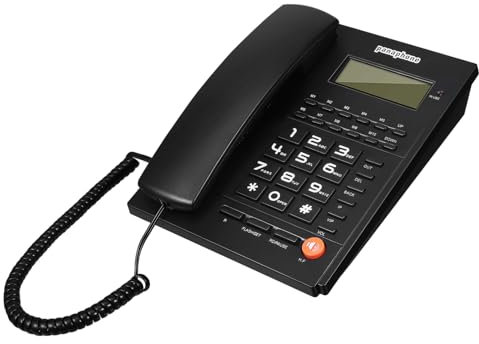 HYTROVE Telefono da Scrivania per Ufficio e Casa con Display Chiaro Telefono Fisso per Anziani con Tasti Comodi e Suono Ringtone Selezionabile Design Resistente e Funzionale