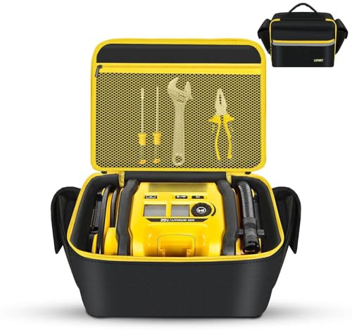 LEFOR·Z Air Compressor Bag Compatible with DEWALT DCC020IB 20V Max Tire Inflator/DCC18N-18V,Portable Cordless Tools Storage Carrying Case with Pocket for Battery Pack and Charging Kit(Bag Only)