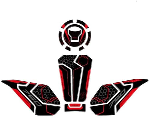 SNWDBH Autocollant De Protection De Réservoir De Moto pour pour Hornet 750 pour Hornet CB750 CB 750 2023 2024 Autocollant De Protection De Réservoir De Carburant(Rouge,X-1)