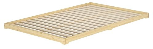 Erst-Holz®Überlanges Futonbett Holzbett niedrige Sitzkante 140x220 Kiefer lackiert V-60.47K-14-220Rollrost inkl.