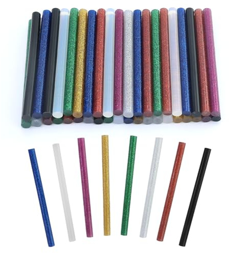 40 Stück Heißklebesticks, 7x100mm Mehrfarbig Heißklebestifte für Heißklebepistole, Heißkleber Ersatzsticks Bunt Klebesticks für die Dekoration, Creative DIY Craft (8 Farben)