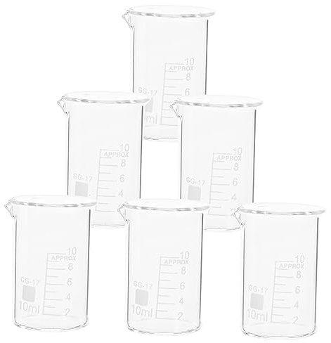 TEMPNAP 6piezas Tazas Medidoras De Vidrio Diseño De Boquilla Herramientas De Medición Para Experimentos Fácil De Leer