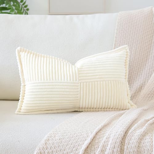 Artscope Ein Cord Kissenbezug Kordsamt Kissenhülle Zierkissenbezug 40x60 cm Dekokissen Sofakissen Couchkissen Dekorative Weiche Kissen für Sofa Wohnzimmer Zuhause Schlafzimmer, Beige