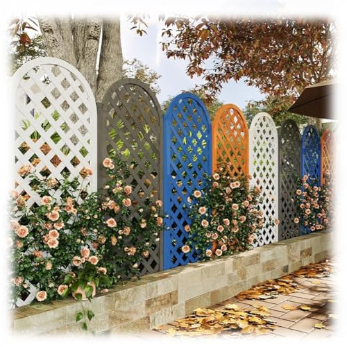 LXHELIVERY Brise-Vue Extérieur, Clôture Décorative Autoportante Et Épissable, Clôture De Jardin Grillagée, pour Plantes Grimpantes en Extérieur(Blue,90x120 cm)