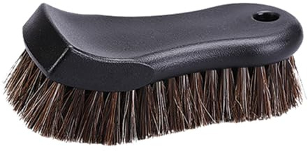 Brosse de nettoyage pour intérieur en crin de cheval pour cuir et tissu, entretien textile, application d'entretien de plusieurs surfaces, outil de nettoyage