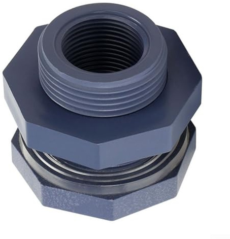 Zilimontt Adaptador de conector de tanque de PVC con rosca interna y junta de sellado de silicona, enchufe de manguera de jardín a prueba de fugas de larga duración para tanque de agua, acuario (6