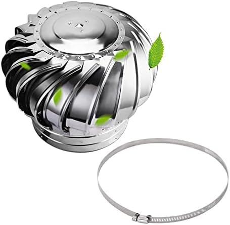 Ventilatore da Tetto Non Elettrico in Acciaio Inossidabile 304, Sfiato da Tetto per Ventilatore con Tappo di Sfiato A Prova di Perdite, Turbine Eoliche, Sfiato dell'Aria Attico, 160mm - 6.3in
