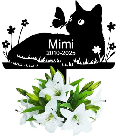 Wondramble Pierre tombale personnalisée pour Animaux de Compagnie,commémoratif Plaque Chat,médaillon funéraire,Objets commémoratifs et funéraires pour Chats