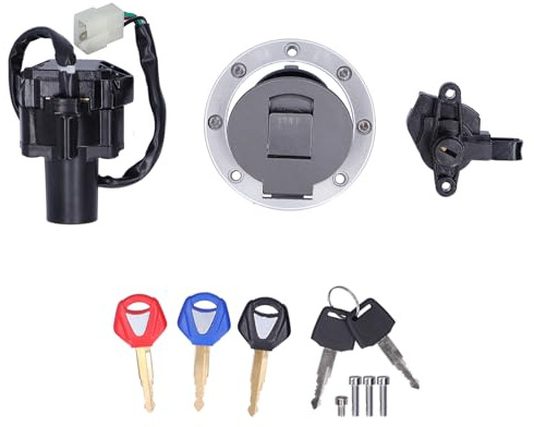 Juego de cerraduras para motocicleta, cerraduras para tanque de para casco de encendido de aleación de aluminio de alto grado con llaves, reemplazo directo para XJR XJR1200