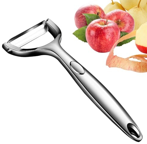 Pelador de acero inoxidable – Pelador manual de 16 cm, levapelle para patatas en forma de Y, herramienta afilada para pelar frutas y verduras, cortador de cocina con mango ergonómico