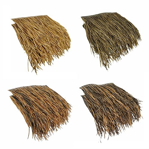 Yinian 10 Pezzi Tegola di Palma di Paglia Decorazione del Tetto Simulazione Ignifuga Paglia Paglia Finta di Plastica 47x50 cm per Tiki Bar Giardino Terrazza All'aperto Ombrellone(Color:Giallo Paglia)