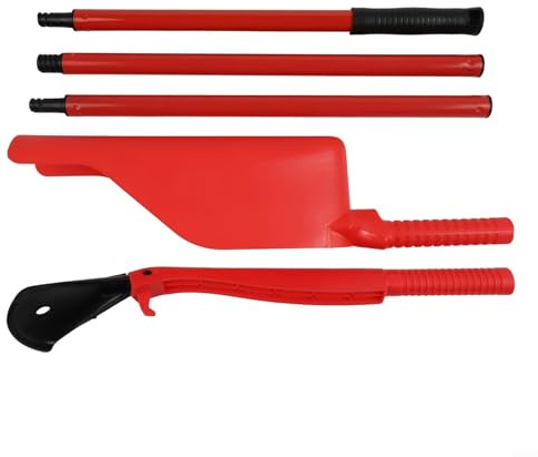 Niceminiwall Set di attrezzi per la pulizia di grondaie e grondaie retrattili per la rimozione di foglie e detriti, kit di attrezzi da giardinaggio in plastica da 5 pezzi con pala, rastrello e aste di