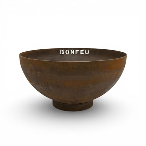 BonFeu BonBowl Pro Feuerschale Cortenstahl – Robuste Design-Feuerstelle für den Garten & Terrasse – Witterungsbeständig & Langlebig (Pro 60 cm)