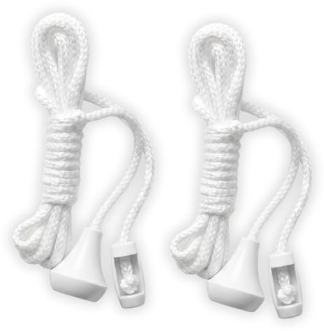 2 Pack Bathroom Pull Cord Replacement – 1.5m Nylon Ceiling Light Switch Cord – Easy Install Spare Pull String for Bathroom, Toilet & Ceiling Switches (2 Pack)