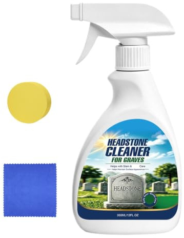 Pulitore per Pietre Tombali - 355 ml Spray Ripristino Tombe - Kit Rimuovi Macchie Per Monumenti | Adatto A Superfici Esterne, Patio, Giardino, Cimitero, Cortile, Monumento, Granito, Marmo, Calcare