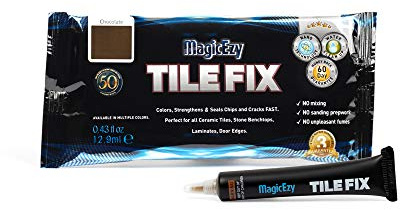 MagicEzy Tile Fix: Ceramic Scratch Repair | Porcelain Crack Repair | Touch Up Tile Filler for Bathroom Floor (Chocolate)