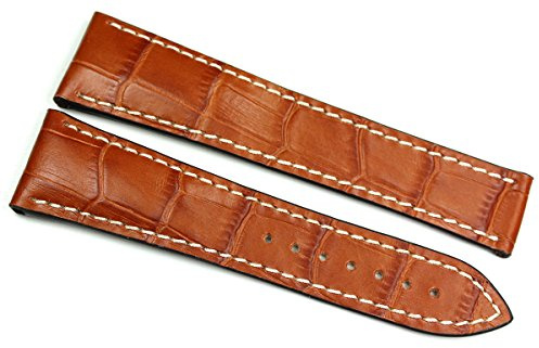 RIOS 1931 Kalbsleder Uhrenarmband 22mm Deutsch Krokoprägung braun für Omega Faltschließe