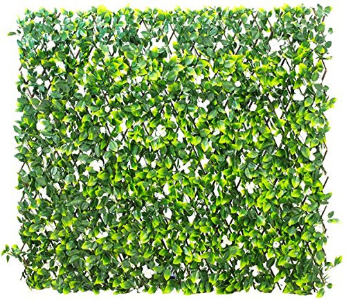 Papillon Extendable Artificial Flower Outdoor Screening Trellis (White) 1m x 2m (3ft 3in x 6ft 7in)