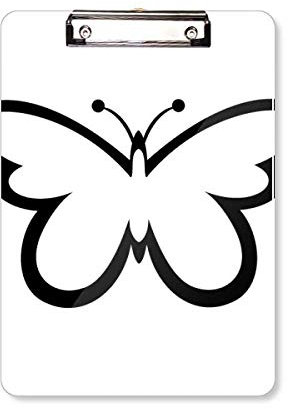 Porte-bloc simple noir avec motif papillon volant noir A4
