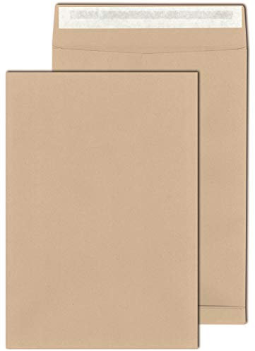 KK Verpackungen® Faltentaschen in DIN B4 | 500 Stück, 250x353x40 mm, Haftklebende 130 g/m² Faltenversandtaschen mit 4cm Falte | Versandtaschen für Warensendung als Maxibrief