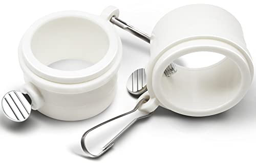 Anley 1,5 Kunststoff Fahnenmast-Montageringe Set - Anti Wrap 360 ° drehbarer Ring mit Karabinern - Ideal für 1,5 Zoll maximalen Durchmesser Fahnenmast & Fahne mit 2 Ösen (weiß, 2er Pack)