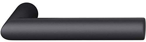 FSB 0 10 1076 04600 0810 Drückerlochteil Türgriff universal, Türdrücker gerade abgerundet ASL AGL, Aluminium schwarz matt 10107604600, Silber