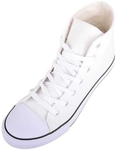 Womens Slip On Lace Up High Top Canvas Summer Trainers Pumps Sneakers