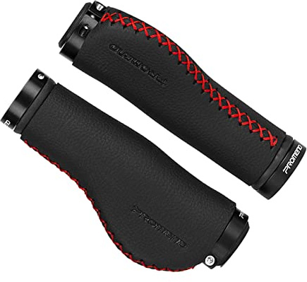 Colcolo Mountainbike-Zubehör Ledergriffe Fahrradgriffe Doppelmetall-Griffe für MTB BMX Mountainbike-