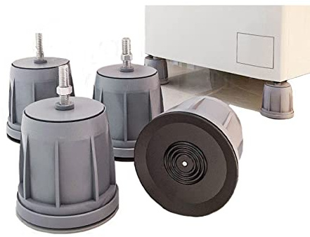 Schwingungsdämpfer Vibrationsdämpfer für Waschmaschine oder Trockner 100mm hoch waschmaschinenunterlage Vibration Dämpfer Pads Anti Vibrations Fußpolster Stoßdämpfer (4 Stück) (Gray)