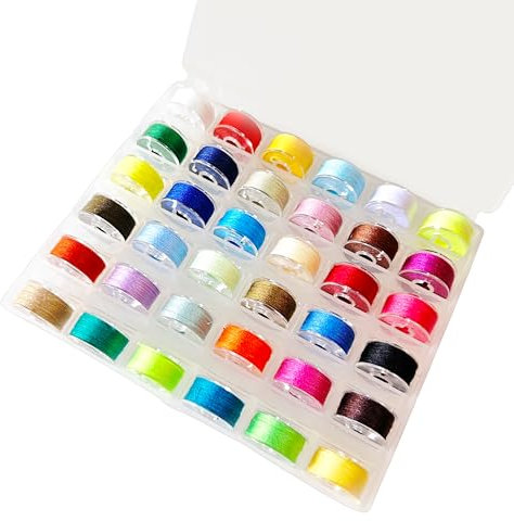 Nähgarn, Nähgarn Set, Spulen Nähmaschine, 36 Stück Unterfadenspulen Fadenset Nähzubehör für Singer Nähmaschine, wie Brother/Kenmore/Janome