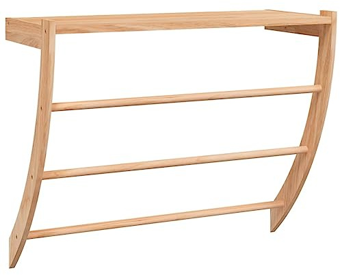 vidaXL Porte-Serviette, Support de Serviettes avec Étagère et 3 Barres, Organisateur de Serviettes Salle de Bain Toilette, Marron Bois Massif de Noyer