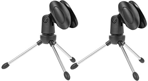RAKUTE 2 x Desktop-Mikrofonstativ Tischplatte aus Metall, Mikrofonhalterung, Mikrofonstativ mit Mikrofoncliphalter, Verstellbarer Mikrofonständer for kabelgebundene Mikrofone Ständer
