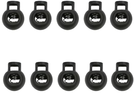 Aeuezxx Kordelstopper, 10 Stück Kordelklemme, 17mm Einzelne Loch Kordelstopper, Kunststoff-Kordel Verschlüsse, Kordel Feststeller, Elastische Kordel Verschluss