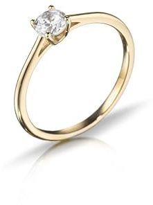 inSCINTILLE Bague Fiançailles Solitaire Femme Silber 925 Zircone Cubique avec Boîte Cadeau (Or, 12)