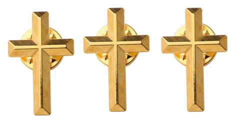 Anstecknadel zur Erstkommunion, goldfarbene Taube Emaille, Kreuz, Kelch, Eucharistisches Emblem, 3 Stück, Einheitsgröße
